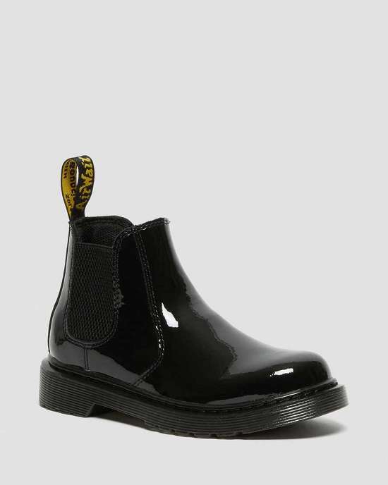 Botas Chelsea Dr. Martens 2976 Patent Niña Negros MX-18207